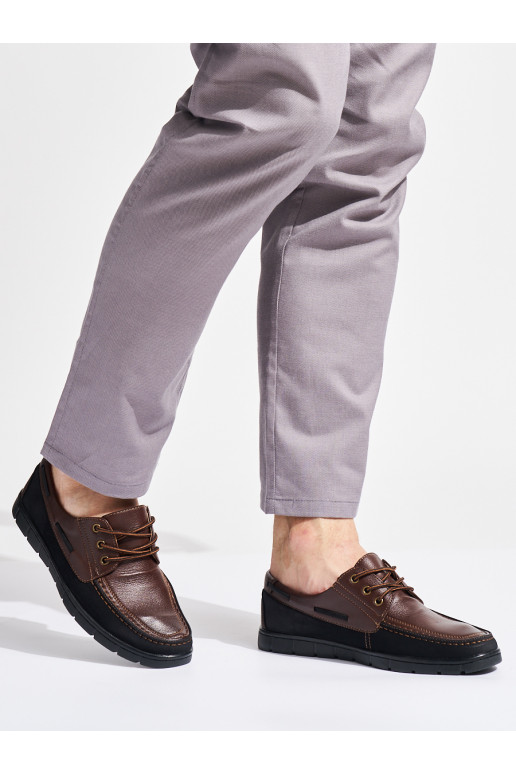 Pánské hnědé polobotky šněrovací