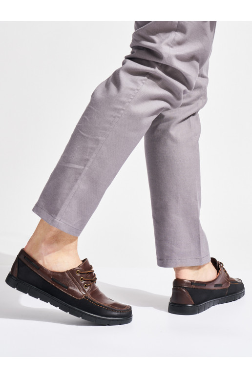 Pánské hnědé polobotky šněrovací