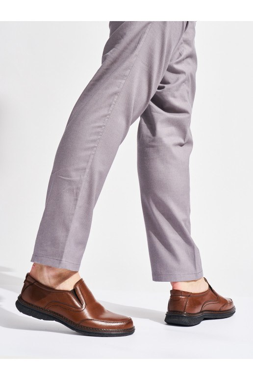 Pánské hnědé polobotky nazouvací