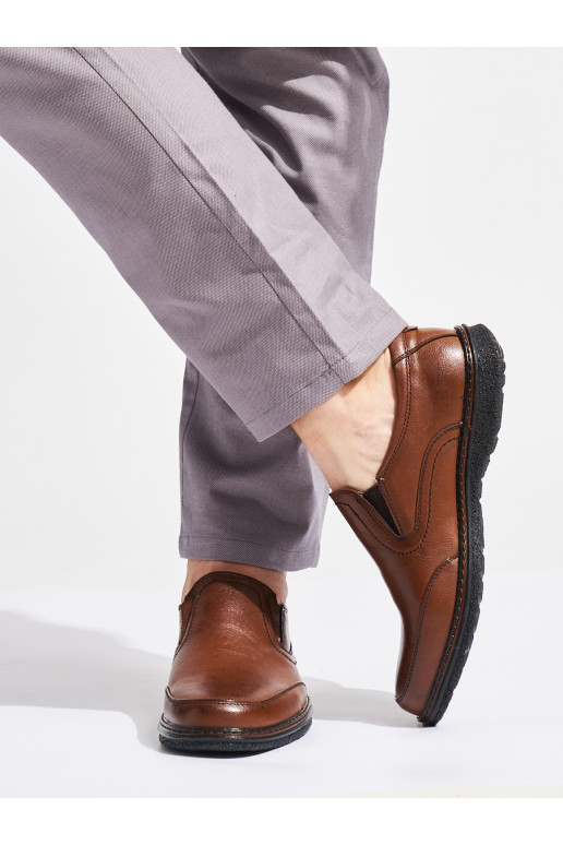 Pánské hnědé polobotky nazouvací