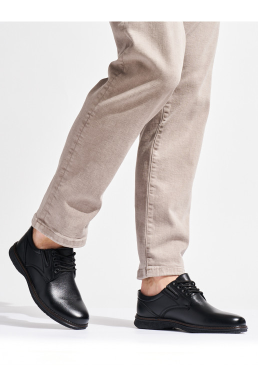 Pánské černé polobotky šněrovací