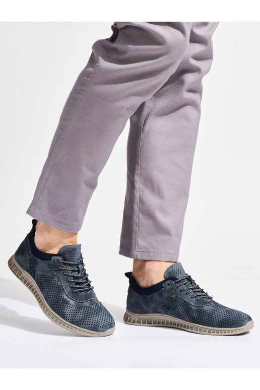 Prolamované pánské tmavě modré boty