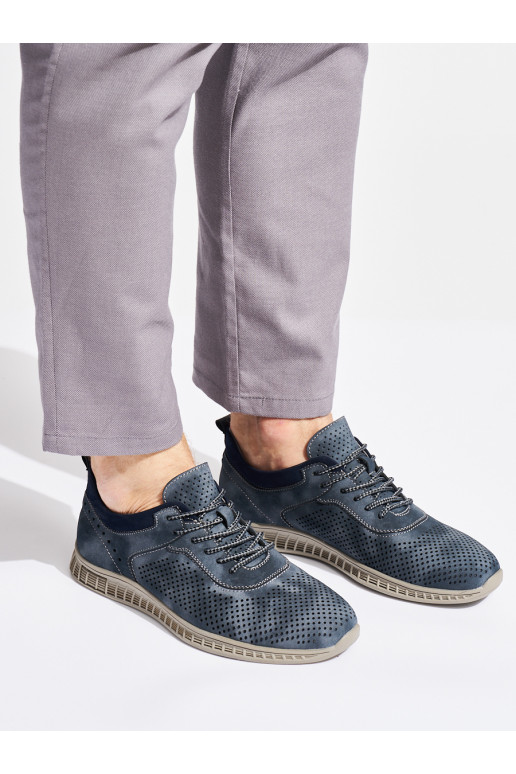 Prolamované pánské tmavě modré boty