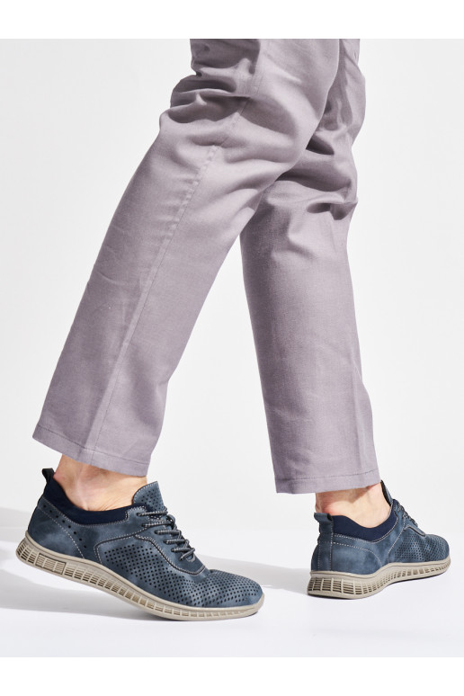 Prolamované pánské tmavě modré boty