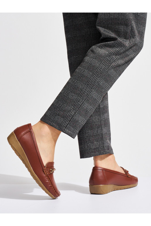 Hnědé mokasíny dámské zdobené