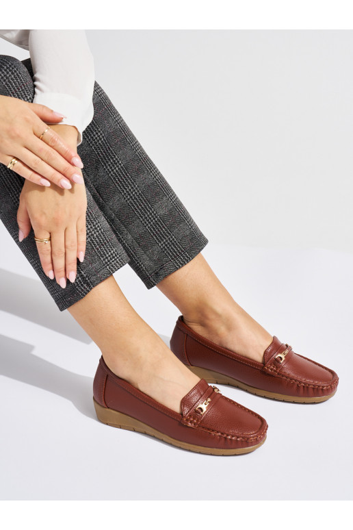 Hnědé mokasíny dámské zdobené