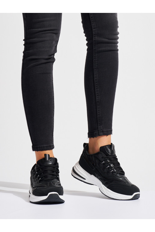 Černé dámské sportovní boty na hrubé podrážce