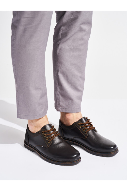 Pánské hnědé polobotky šněrovací