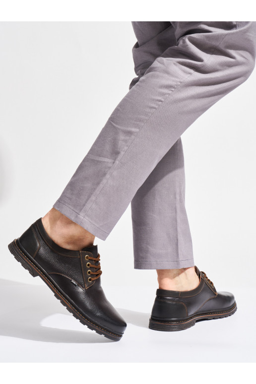 Pánské hnědé polobotky šněrovací