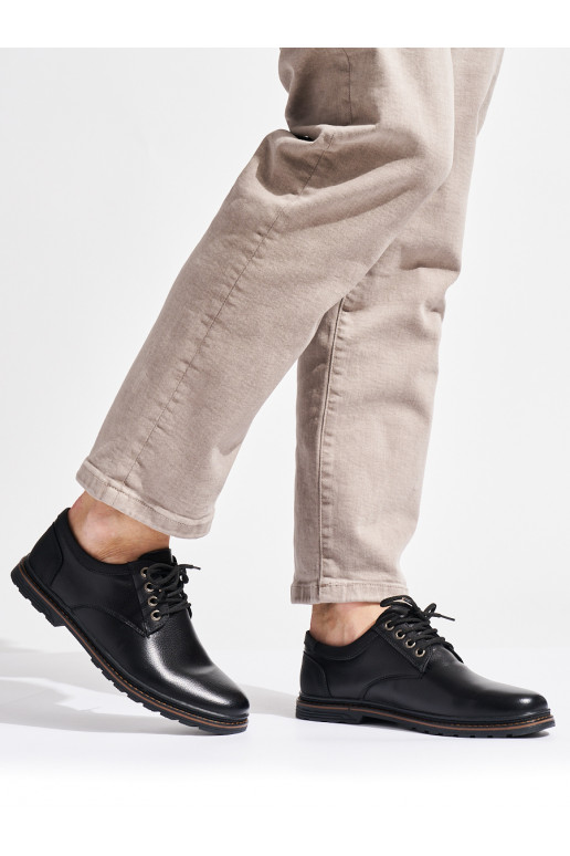 Pánské černé polobotky šněrovací