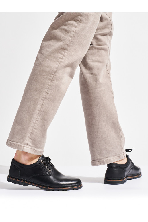 Pánské černé polobotky šněrovací