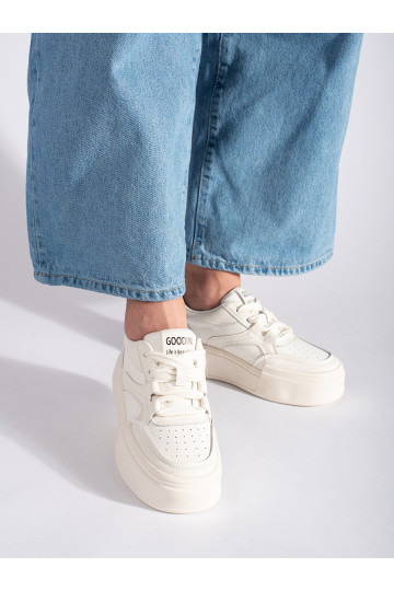 Bílé dámské tenisky na vysoké podrážce 2