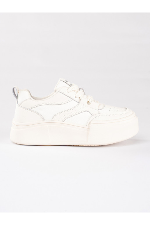 Bílé dámské tenisky na vysoké podrážce