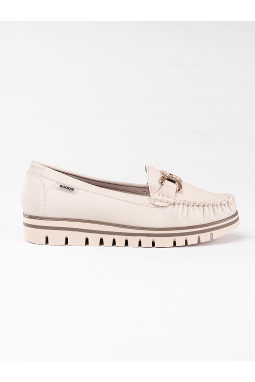 Dámské béžové mokasíny na platformě