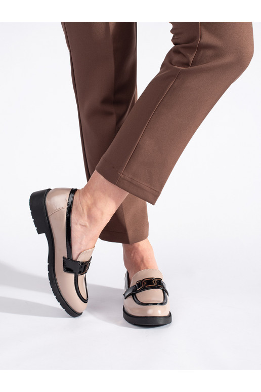 Lakované dámské mokasíny se sponou