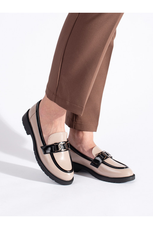 Lakované dámské mokasíny se sponou