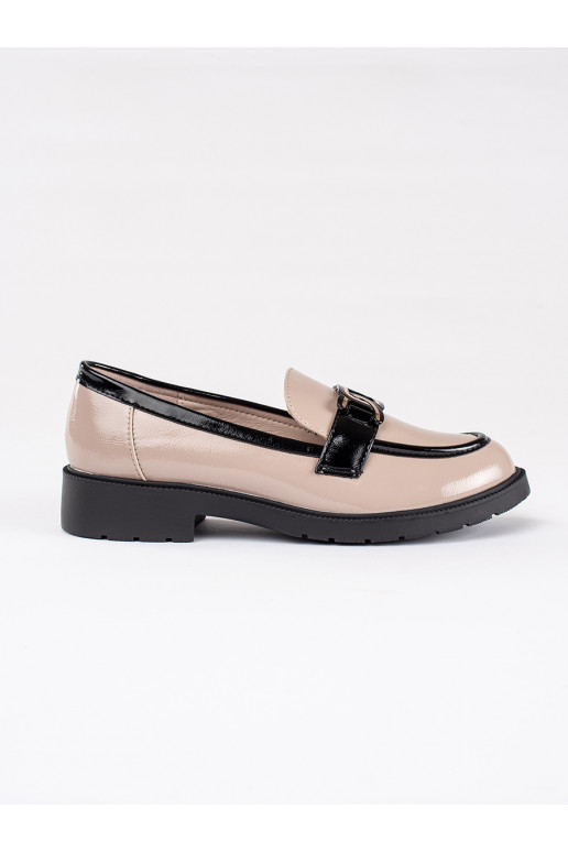 Lakované dámské mokasíny se sponou