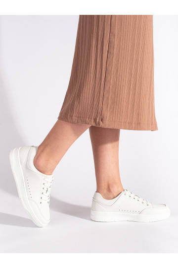 Bílé dámské tenisky na vysoké platformě