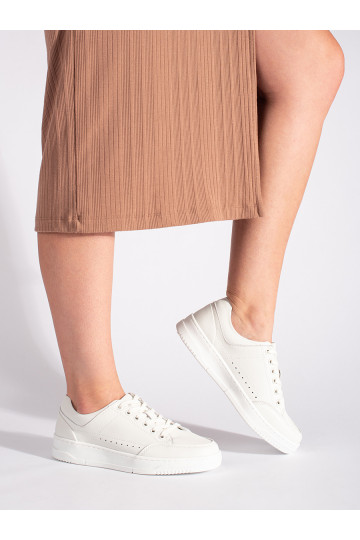 Bílé dámské tenisky na vysoké platformě 2