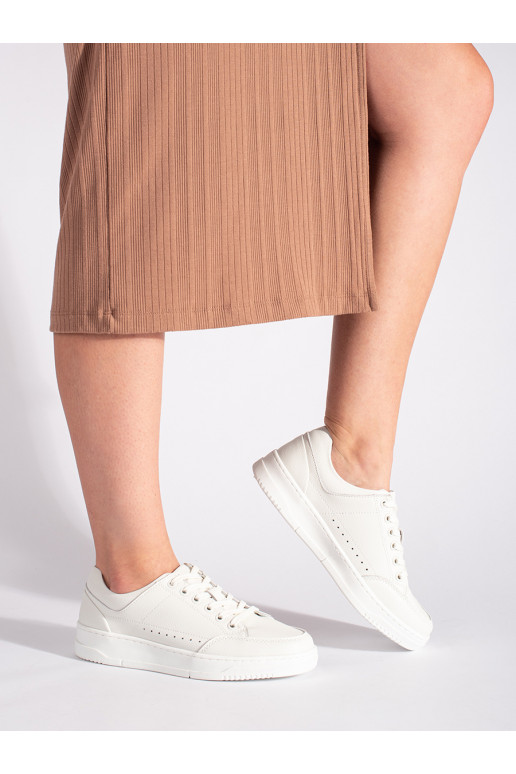 Bílé dámské tenisky na vysoké platformě