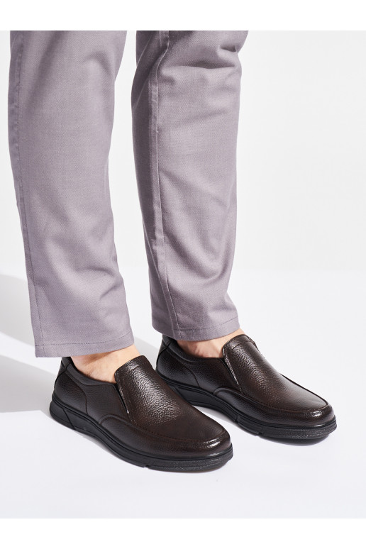 Hnědé pánské mokasíny z ekologické kůže