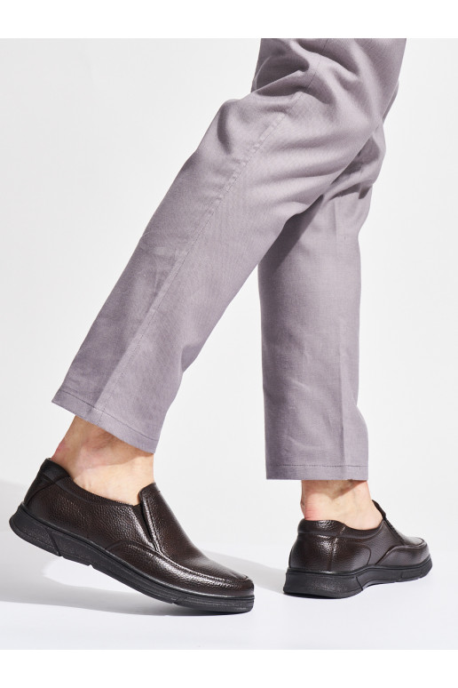 Hnědé pánské mokasíny z ekologické kůže