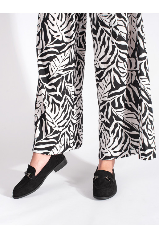 Klasické černé mokasíny semišové