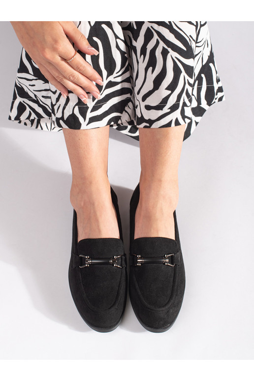 Klasické černé mokasíny semišové