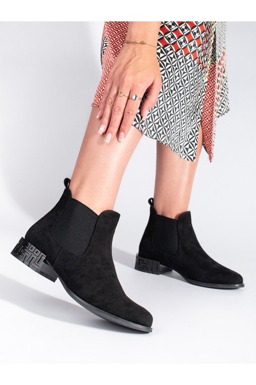 Černé štibletky s ozdobným podpatkem Sergio Leone