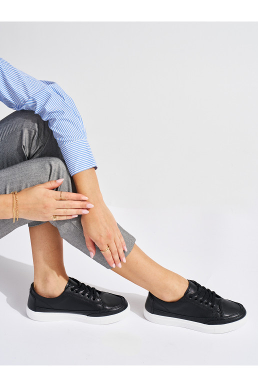 Černé kožené dámské tenisky Sergio Leone