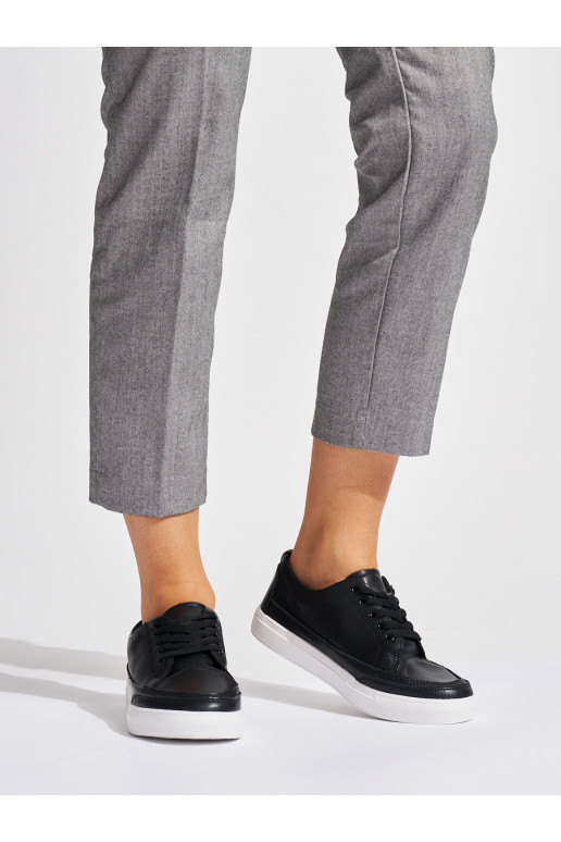 Černé kožené dámské tenisky Sergio Leone