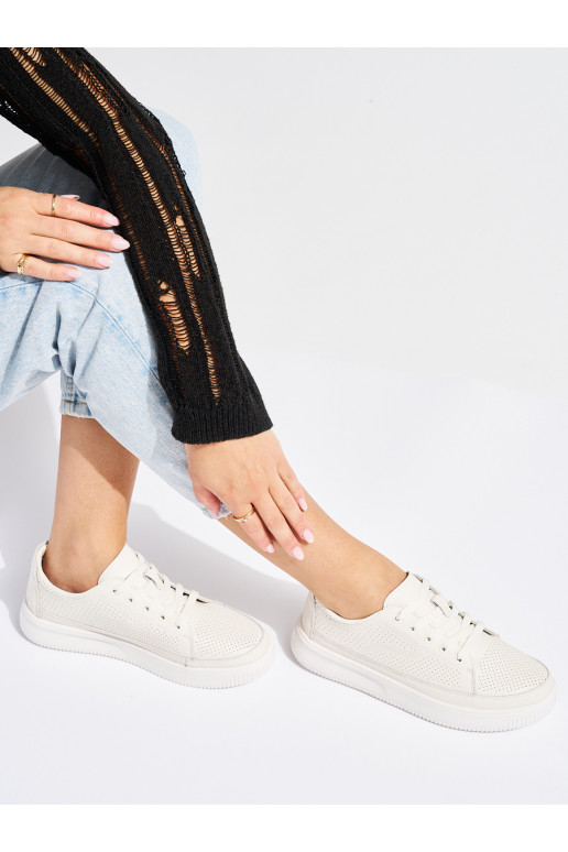 Kožené dírkované tenisky bílé Sergio Leone