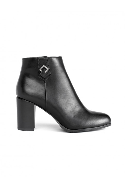 Černé kotníkové dámské boty na sloupkovém podpatku Sergio Leone