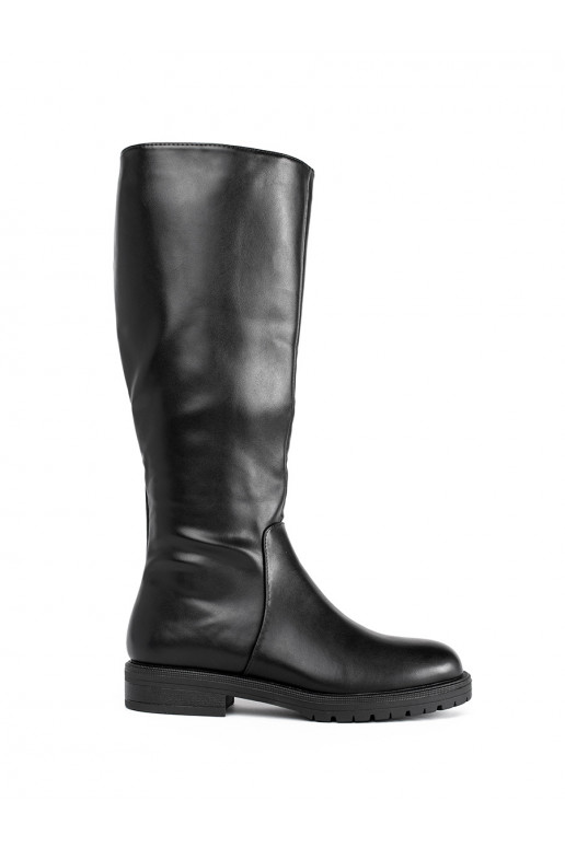 Černé zvrásněné dámské kozačky Sergio Leone