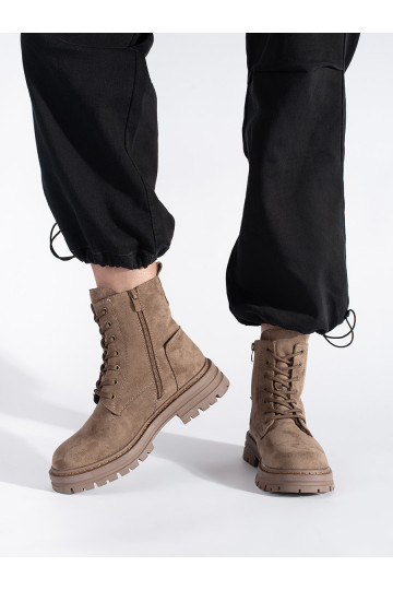 Béžové dámské workery na šněrování Sergio Leone 2