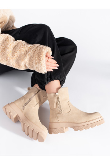 Béžové dámské zateplené kotníkové boty Sergio Leone