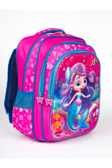 Růžový batoh pro dívku s mořskou pannou