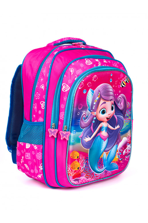 Růžový batoh pro dívku s mořskou pannou