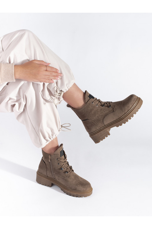 Béžové dámské traperky Sergio Leone