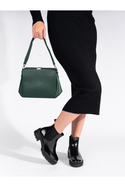 Lakované dámské kotníkové boty na platformě Sergio Leone