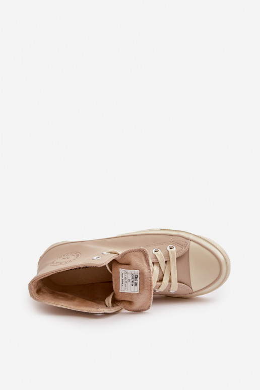 Dámské Tenisky Z Eko Kůže Béžové Big Star OO274934 Dámské Tenisky Z Eko Kůže Béžové Big Star OO274934