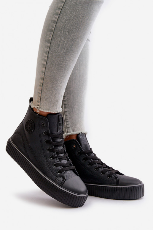 Dámské Zateplené Tenisky Z Eko Kůže Big Star OO274790 Černé