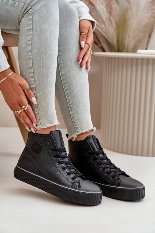 Dámské Zateplené Tenisky Z Eko Kůže Big Star OO274790 Černé