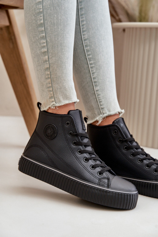 Dámské Zateplené Tenisky Z Eko Kůže Big Star OO274790 Černé