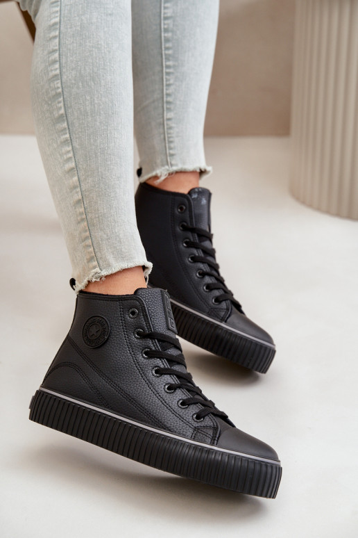 Dámské Zateplené Tenisky Z Eko Kůže Big Star OO274790 Černé