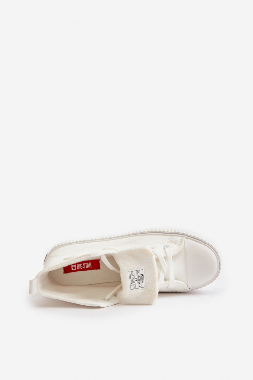 Dámské Zateplené Tenisky Z Eko Kůže Big Star OO274788 Bílé