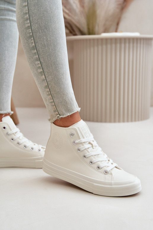 Dámské Zateplené Tenisky Z Eko Kůže Bílé Big Star OO274932