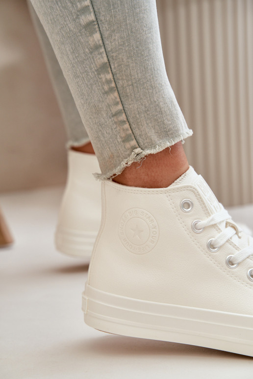 Dámské Zateplené Tenisky Z Eko Kůže Bílé Big Star OO274932