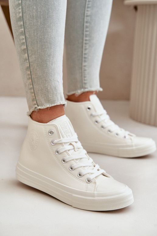 Dámské Zateplené Tenisky Z Eko Kůže Bílé Big Star OO274932