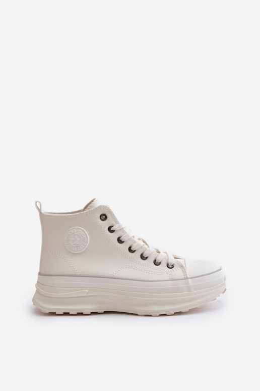 Dámské Tenisky Na Platformě Eko Kůže Big Star OO274064 Bílé